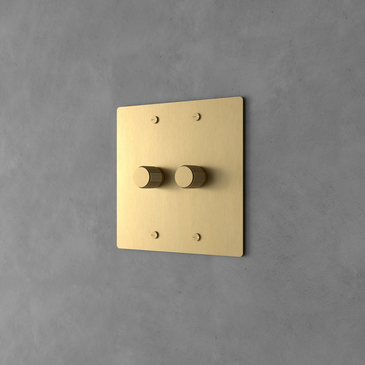 Polished Brass Rotary Dimmer Switch, 1 to 4 Gang Two-Way