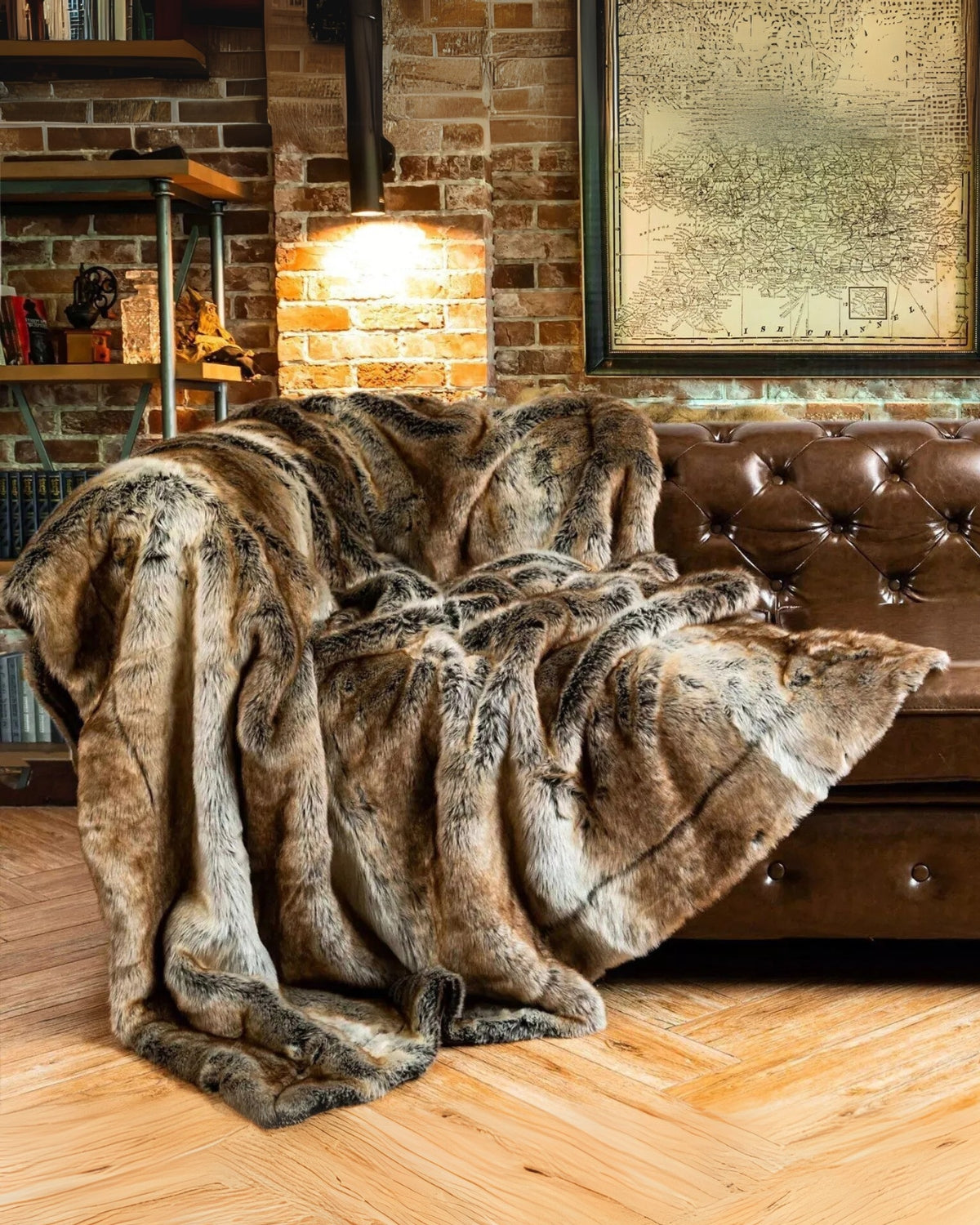 Faux Fur Throw 150x200cm, Soft Blanket for Sofa or Bed