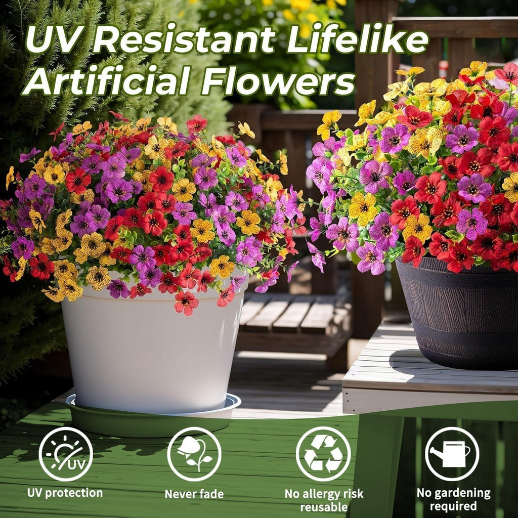 UV-Resistant Artificial Flowers for Indoors and Out, 120-480 Pcs
