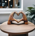 Handmade Wooden Heart Ornament, Carved Love Symbol Decor