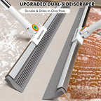 Floor Squeegee with Rubber Blade and TPE Brushes, 30 or 50 cm
