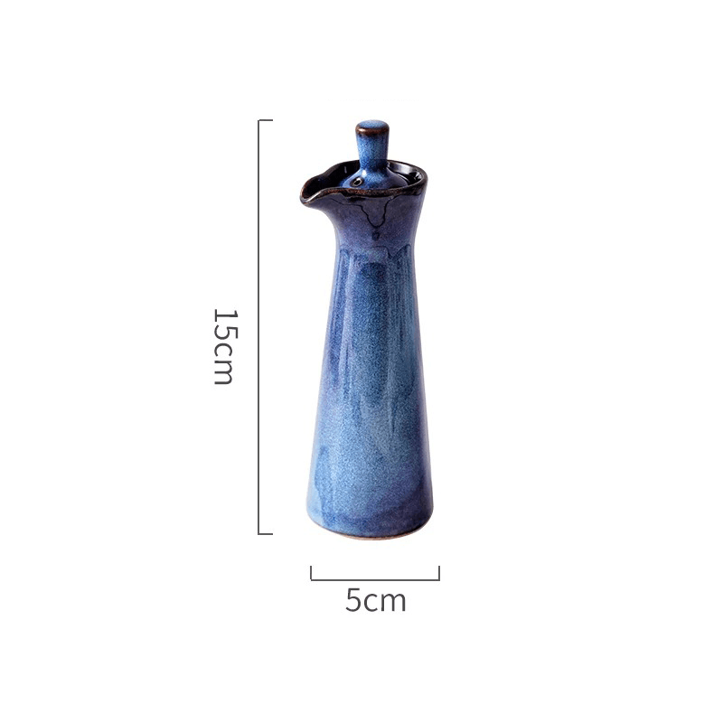 Reactive Glaze Ceramic Oil and Vinegar Dispenser, 15 cm