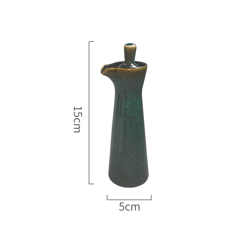 Reactive Glaze Ceramic Oil and Vinegar Dispenser, 15 cm