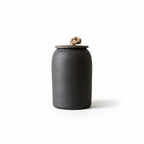 Textured Ceramic Storage Jar with Lid and Jute Handle