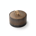 Wabi-Sabi Ceramic Storage Jar with Jute Handle Lid