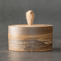 Wabi-Sabi Ceramic Storage Jar with Jute Handle Lid