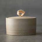 Wabi-Sabi Ceramic Storage Jar with Jute Handle Lid