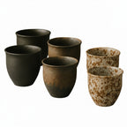 Rustic Ceramic Espresso Cup Set of 6, 90ml Glazed Finish