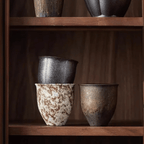Rustic Ceramic Espresso Cup Set of 6, 90ml Glazed Finish