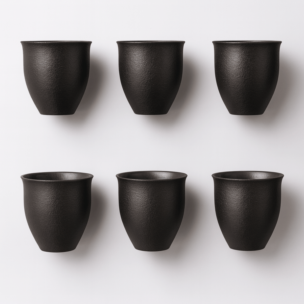 Rustic Ceramic Espresso Cup Set of 6, 90ml Glazed Finish