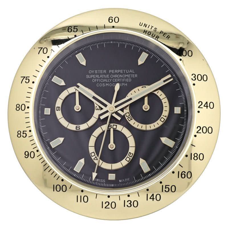 Silent Wall Clock with Steel Frame and Glowing Hands