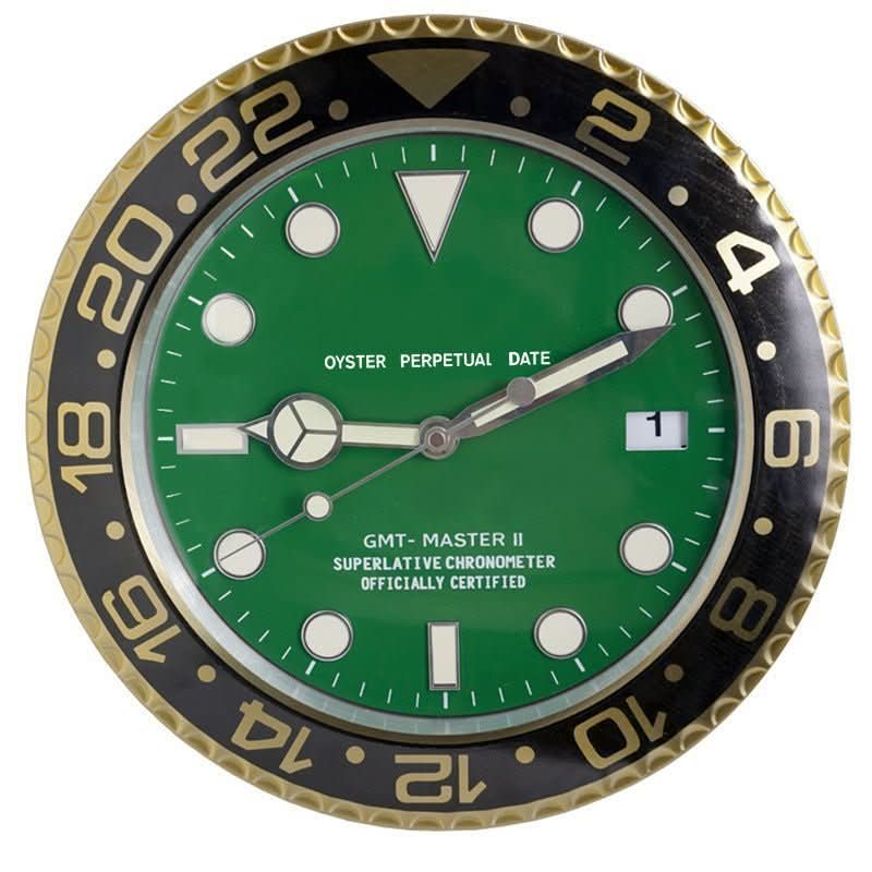 Silent Wall Clock with Steel Frame and Glowing Hands