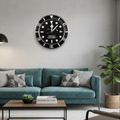 Silent Wall Clock with Steel Frame and Glowing Hands
