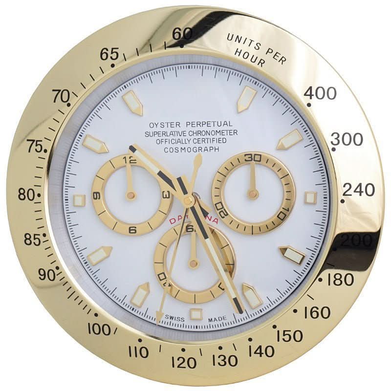 Silent Wall Clock with Steel Frame and Glowing Hands