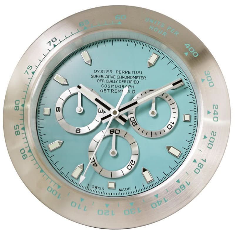 Silent Wall Clock with Steel Frame and Glowing Hands