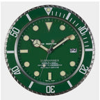 Silent Wall Clock with Steel Frame and Glowing Hands