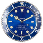 Silent Wall Clock with Steel Frame and Glowing Hands