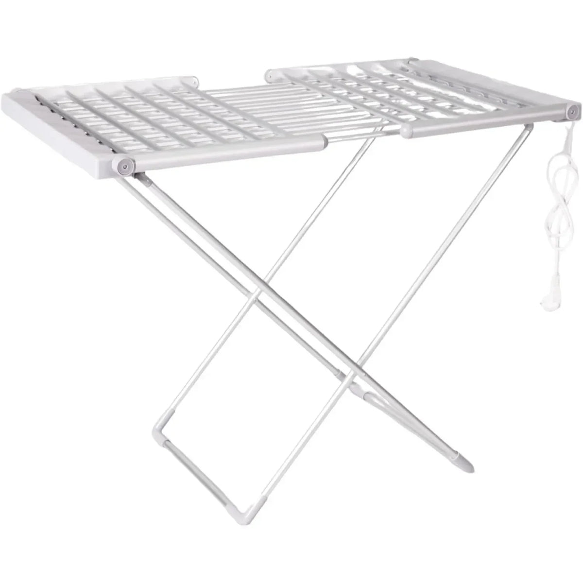 Heated Clothes Airer with 2 Folding Wings, Aluminium Frame