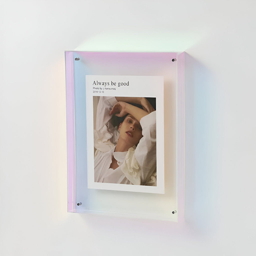 Clear Acrylic Photo Frame, Freestanding or Wall Hung, 5 Sizes