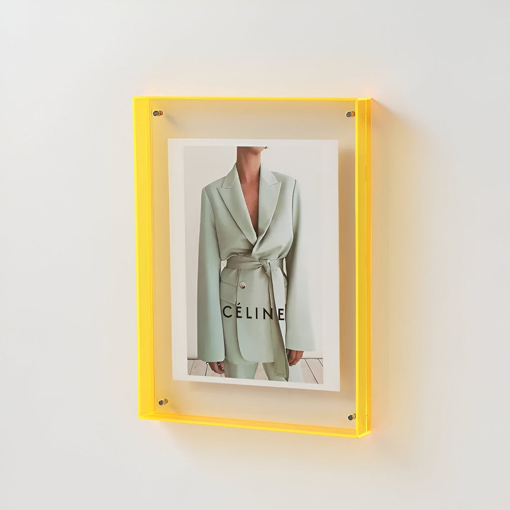 Clear Acrylic Photo Frame, Freestanding or Wall Hung, 5 Sizes