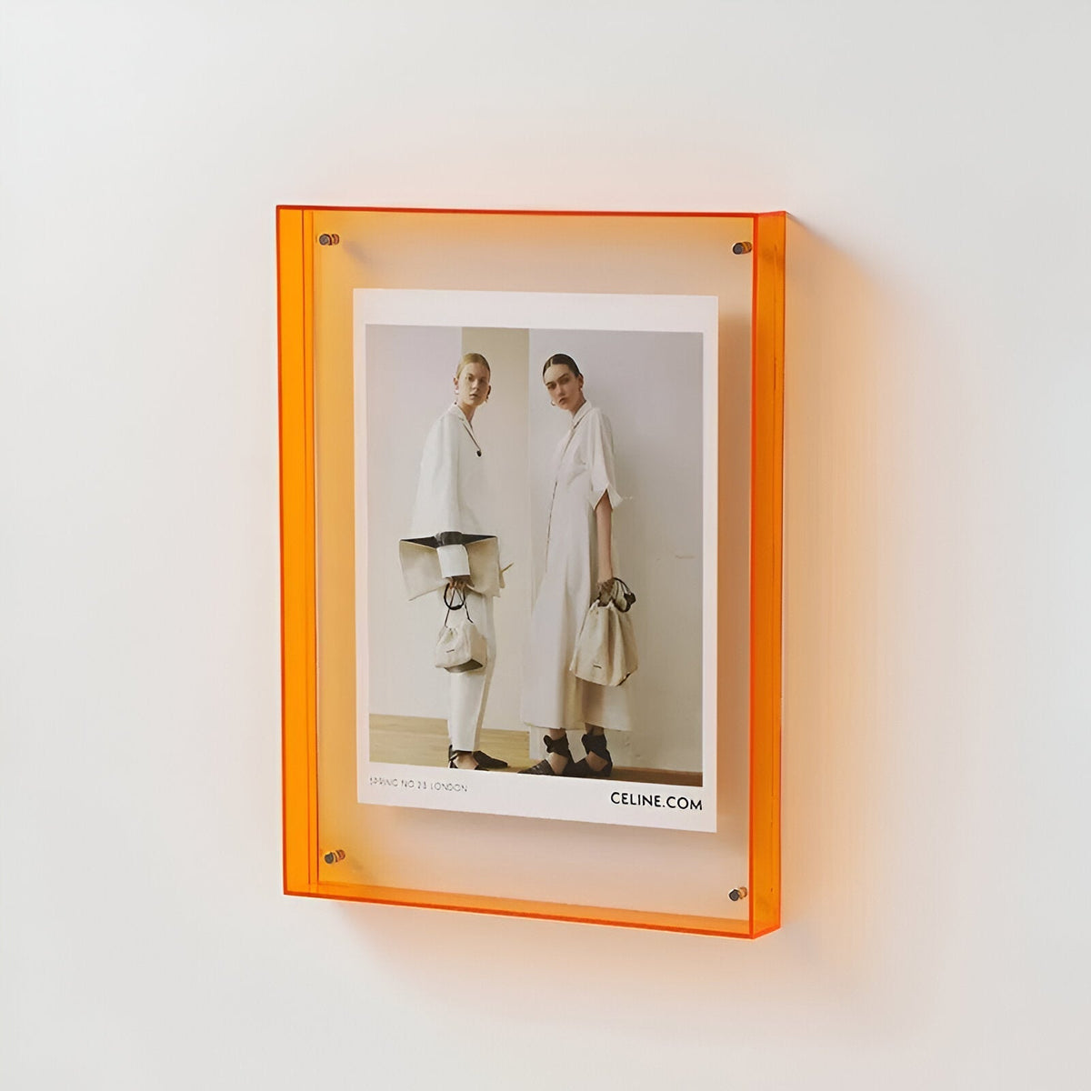 Clear Acrylic Photo Frame with Coloured Edge, 5 Sizes