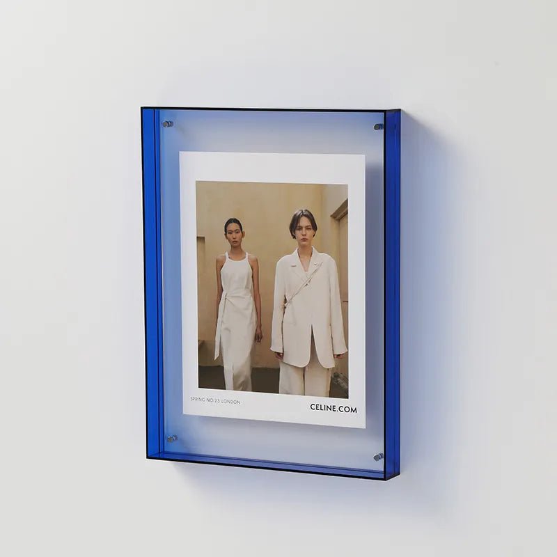Coloured Acrylic Photo Frame for Wall or Tabletop, 5 Sizes