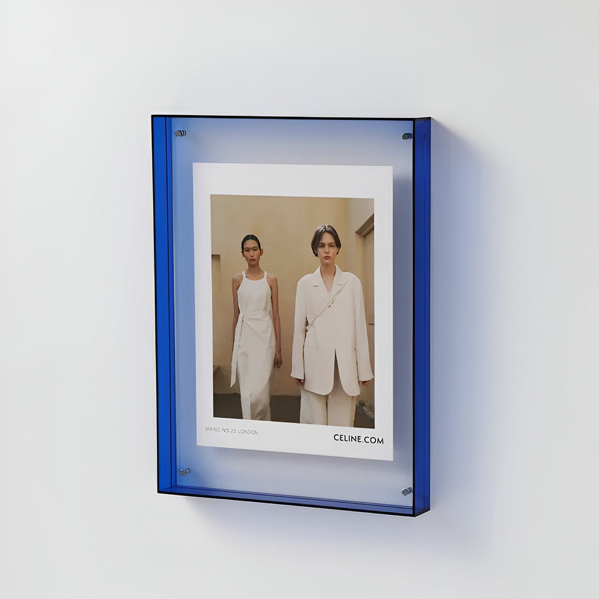 Clear Acrylic Photo Frame with Coloured Edge, 5 Sizes