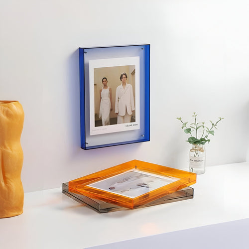 Clear Acrylic Photo Frame with Coloured Edge, 5 Sizes