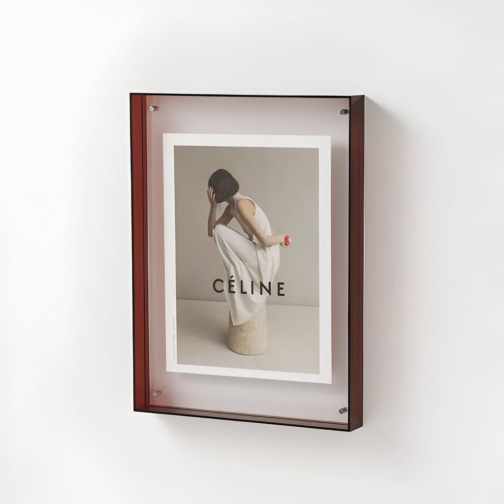 Clear Acrylic Photo Frame, Freestanding or Wall Hung, 5 Sizes