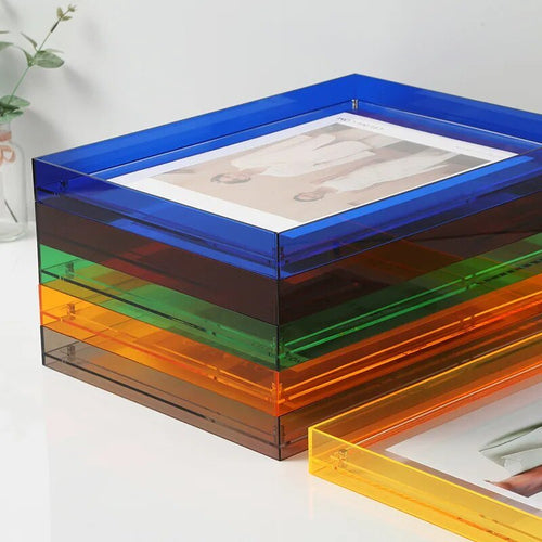 Coloured Acrylic Photo Frame for Wall or Tabletop, 5 Sizes