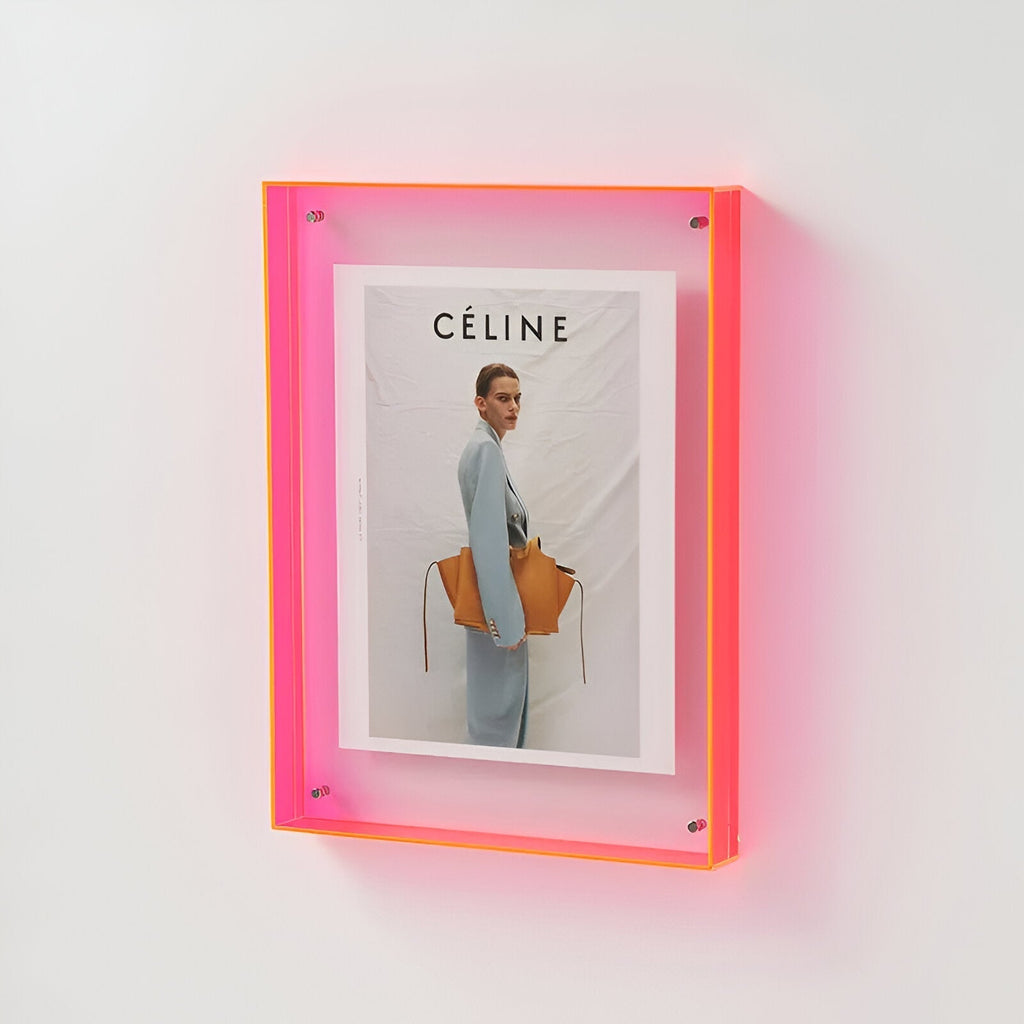 Clear Acrylic Photo Frame, Freestanding or Wall Hung, 5 Sizes