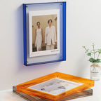 Coloured Acrylic Photo Frame for Wall or Tabletop, 5 Sizes