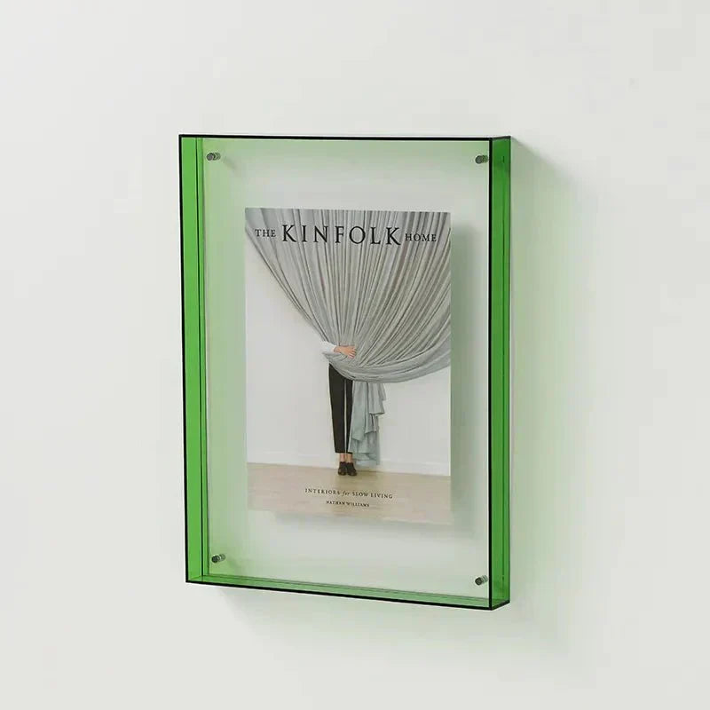 Coloured Acrylic Photo Frame for Wall or Tabletop, 5 Sizes
