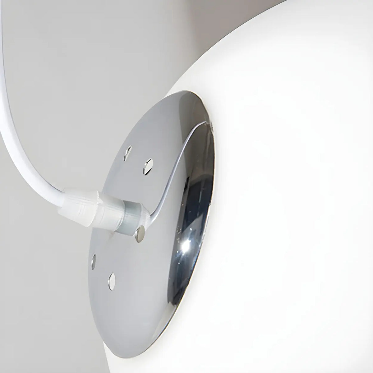 White Glass Globe Pendant Light, Seven Sizes from 15 to 50 cm
