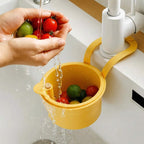 Hanging Sink Drain Basket 20x14x13cm, BPA-Free, One-Click Empty