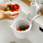 Hanging Sink Drain Basket 20x14x13cm, BPA-Free, One-Click Empty