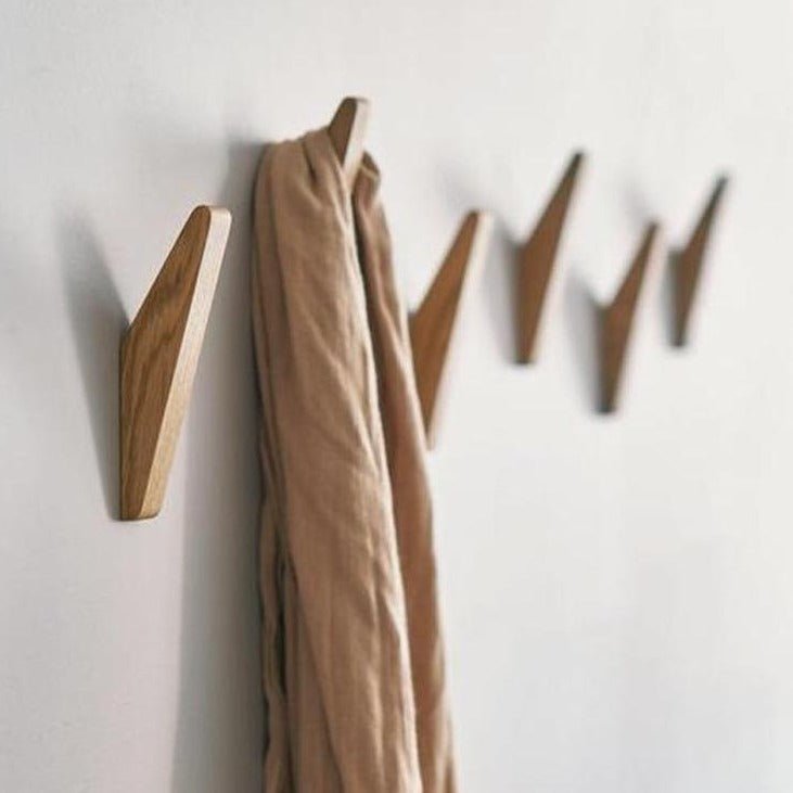 Two-Tone Solid Wood Wall Hook 13.5cm, Scandinavian Style
