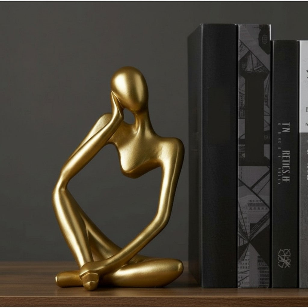 Geometric Iron Dog Sculpture, Minimalist Desk Ornament