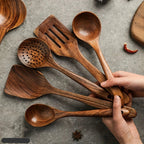 Solid Teak Kitchen Utensil Set, 5, 7 or 10 Pieces