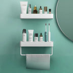 Adhesive Shower Shelf in Stainless Steel and ABS, 30 to 50cm