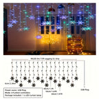 USB Snowflake String Lights 4m, Warm White or Multicolour