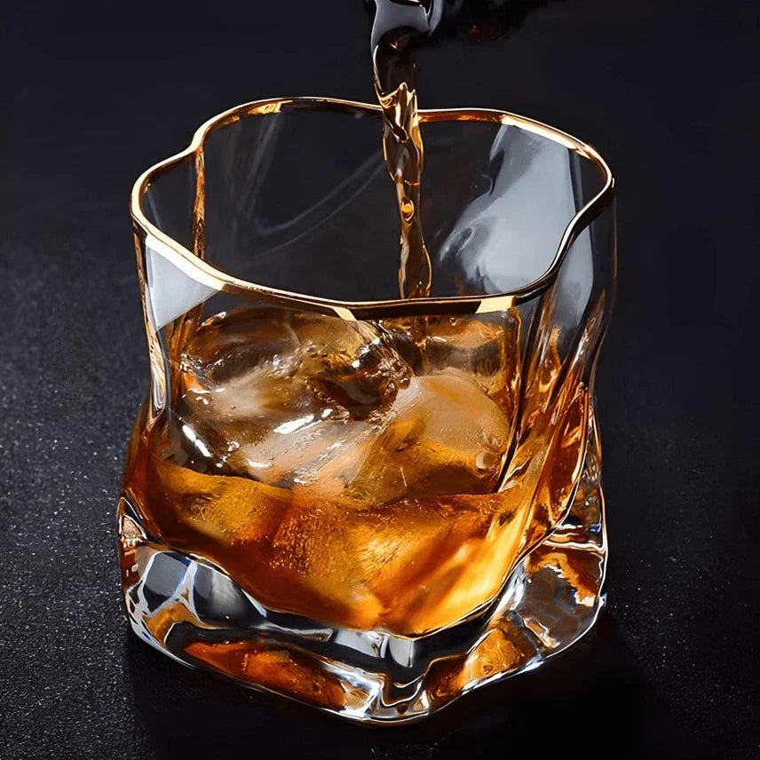 Textured Whisky Glasses, Set of 2, 300 ml Tumblers