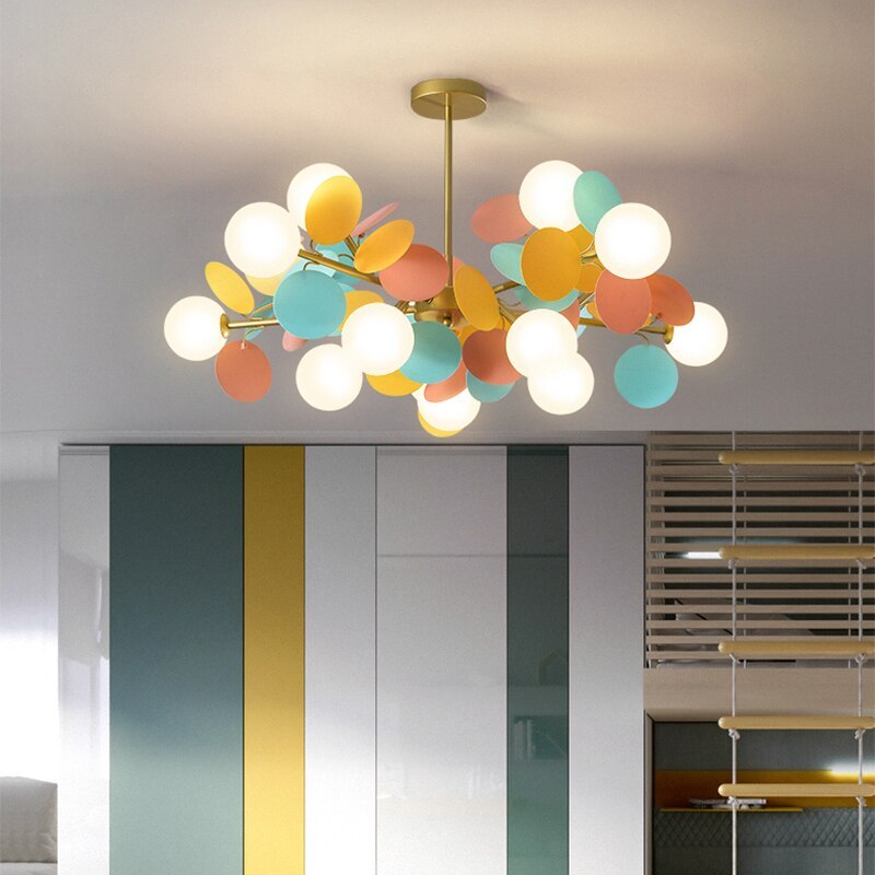 Glass Petal Flower Chandelier with Multiple Lights, G9 LED