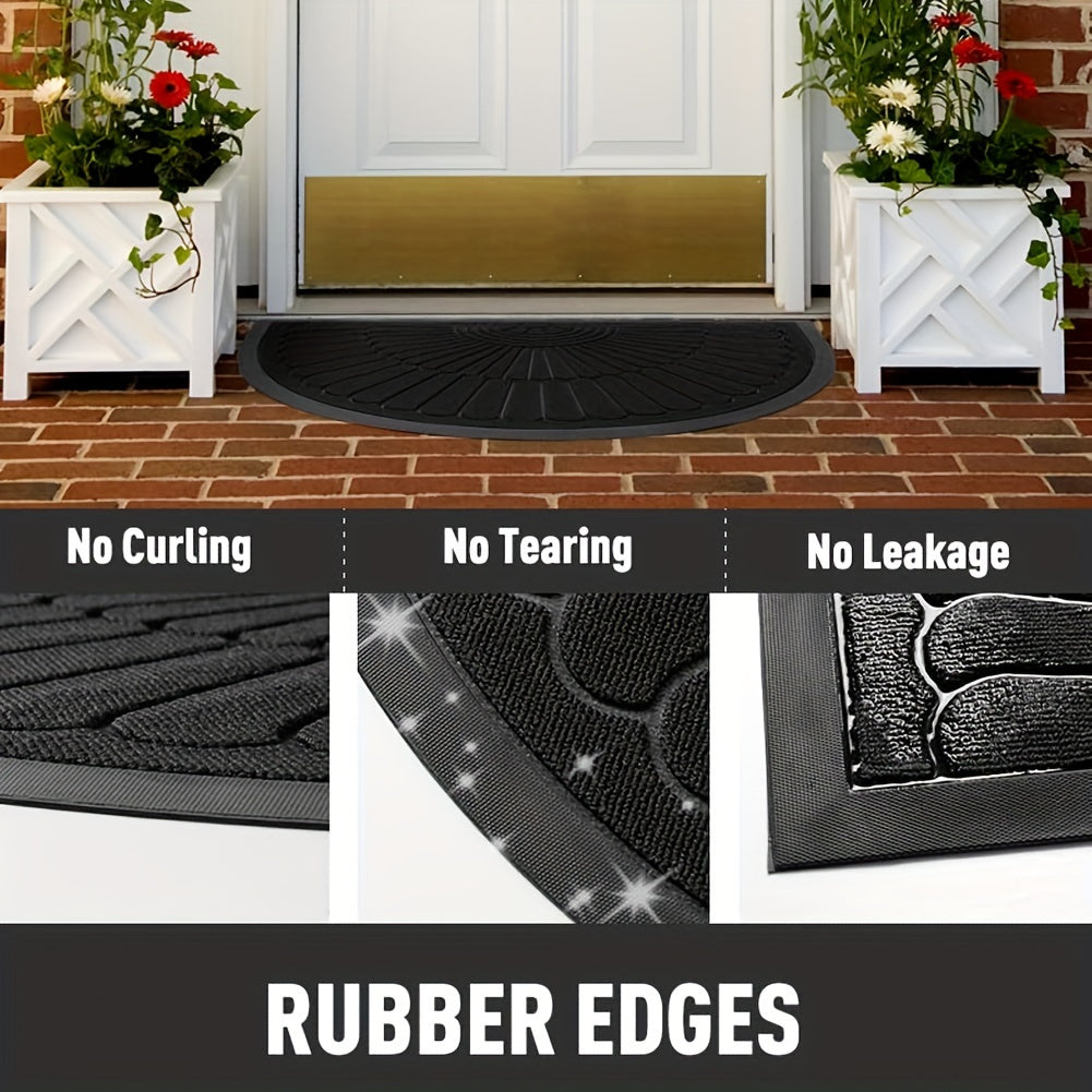 Half Round Rubber Doormat, Non-Slip for Indoors and Outdoors