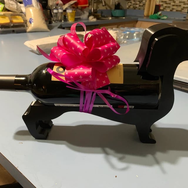 Dachshund Wine Bottle Holder in Resin, Six Colours