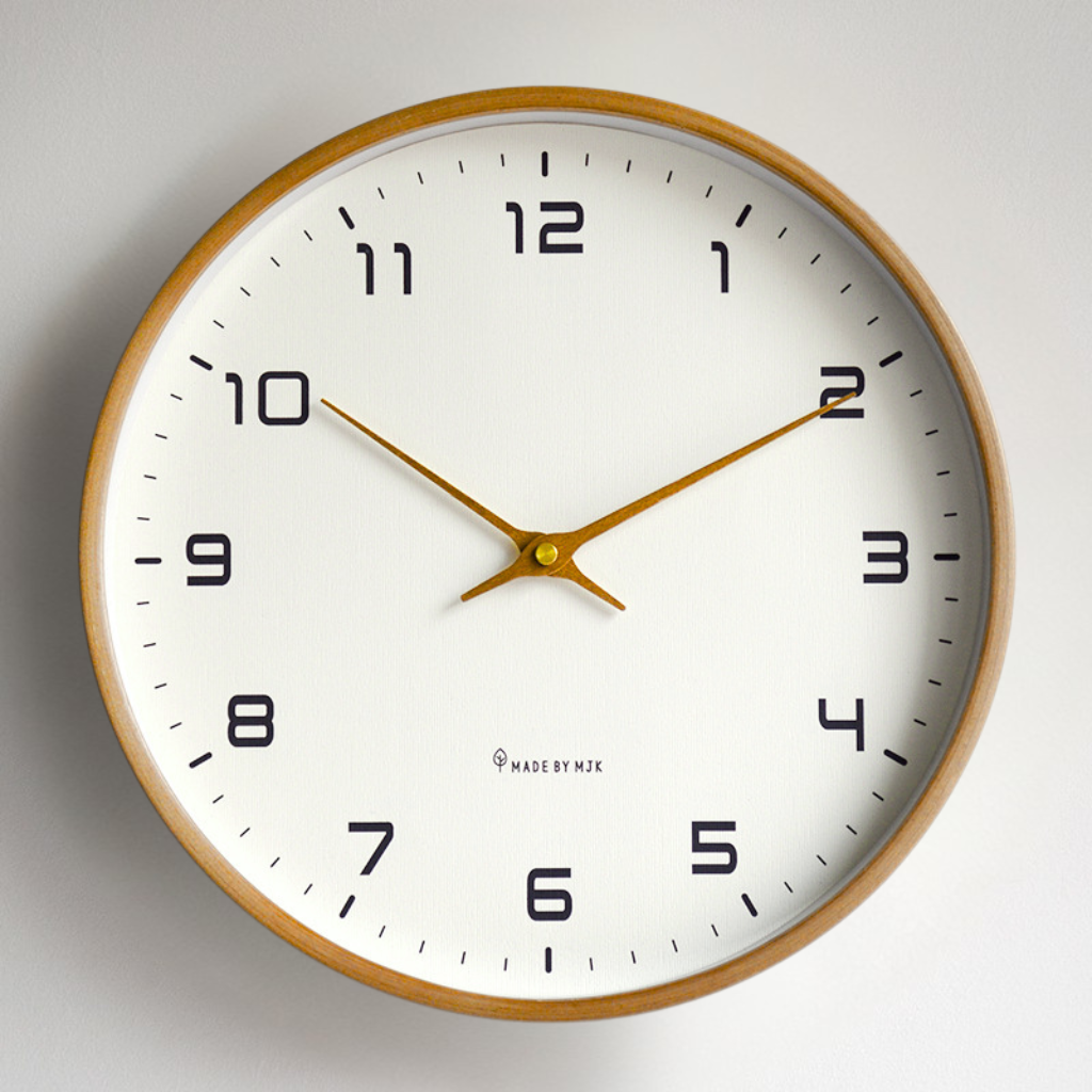 Wooden Wall Clock with Silent Quartz Movement, 25 or 30cm