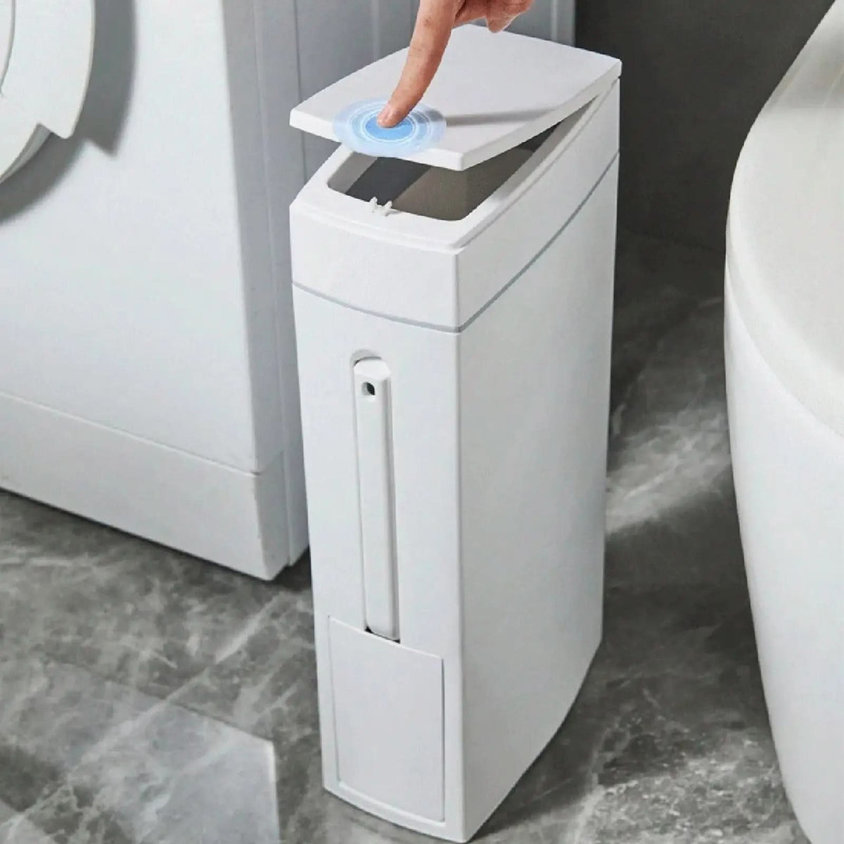 Compact 4.5L Bathroom Bin with Built-In Toilet Brush