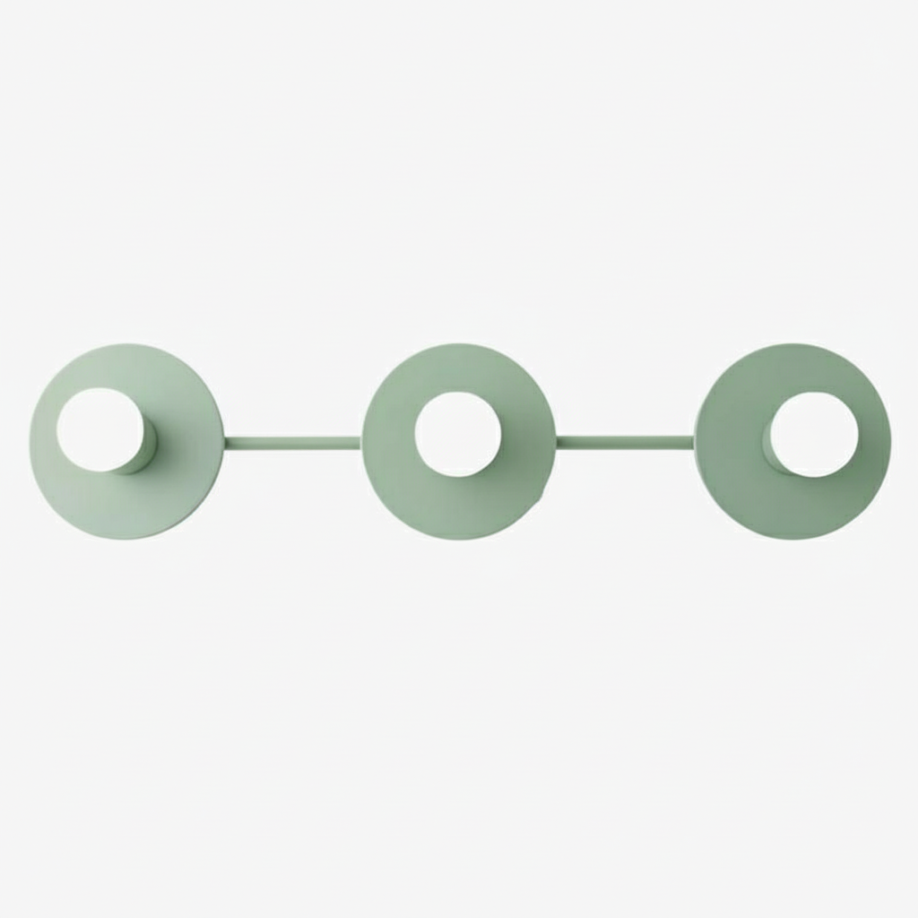 3-Light Wall Light with Spherical Glass Shades, Nine Colours