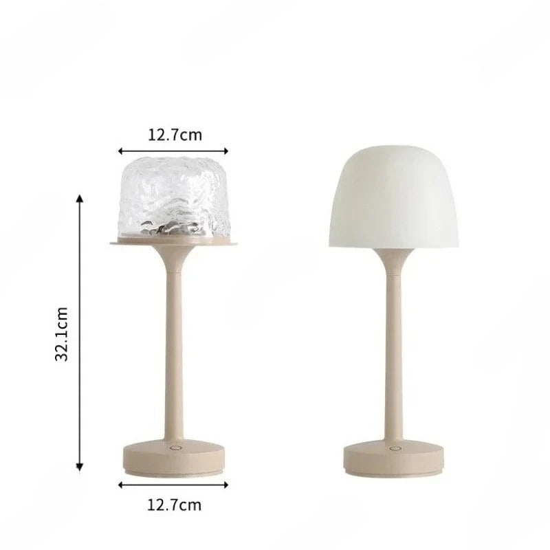 Cordless Touch Table Lamp, Dimmable Warm LED with Metal Finish