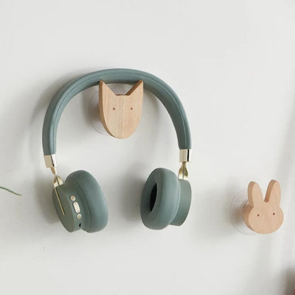 Wooden Animal Wall Hooks, Self-Adhesive or Screw Fixing